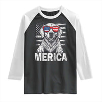 Merica Golden Retriever Raglan Shirt Patriotic Dog US Flag 4th Of July - Wonder Print Shop
