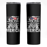 Merica Golden Retriever Skinny Tumbler Patriotic Dog US Flag 4th Of July - Wonder Print Shop