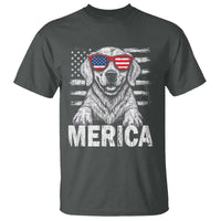 Merica Golden Retriever T Shirt Patriotic Dog US Flag 4th Of July - Wonder Print Shop