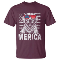 Merica Golden Retriever T Shirt Patriotic Dog US Flag 4th Of July - Wonder Print Shop