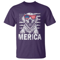 Merica Golden Retriever T Shirt Patriotic Dog US Flag 4th Of July - Wonder Print Shop