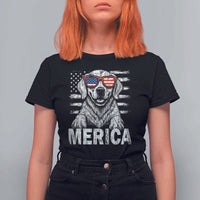 Merica Golden Retriever T Shirt For Women Patriotic Dog US Flag 4th Of July - Wonder Print Shop