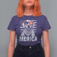 Merica Golden Retriever T Shirt For Women Patriotic Dog US Flag 4th Of July - Wonder Print Shop