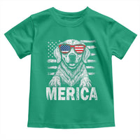 Merica Golden Retriever Toddler T Shirt Patriotic Dog US Flag 4th Of July - Wonder Print Shop