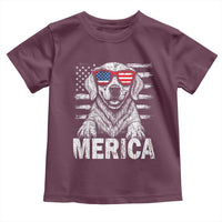 Merica Golden Retriever Toddler T Shirt Patriotic Dog US Flag 4th Of July - Wonder Print Shop