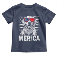 Merica Golden Retriever Toddler T Shirt Patriotic Dog US Flag 4th Of July - Wonder Print Shop