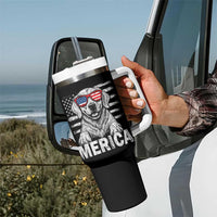 Merica Golden Retriever Tumbler With Handle Patriotic Dog US Flag 4th Of July - Wonder Print Shop