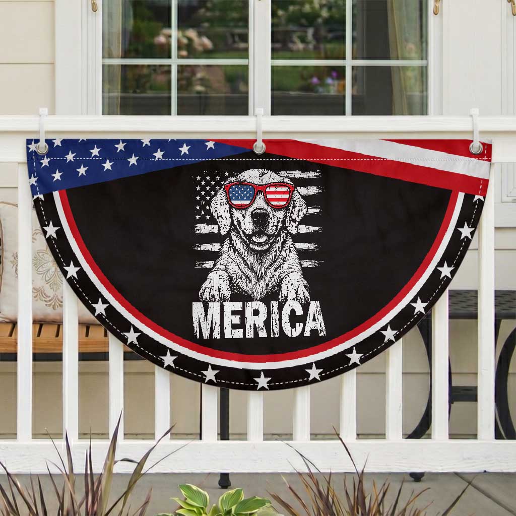 Merica Golden Retriever Patriotic Fan Flag Dog US Flag 4th Of July