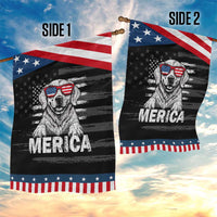 Merica Golden Retriever Garden Flag Patriotic Dog US Flag 4th Of July