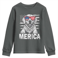 Merica Golden Retriever Youth Sweatshirt Patriotic Dog US Flag 4th Of July - Wonder Print Shop