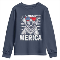 Merica Golden Retriever Youth Sweatshirt Patriotic Dog US Flag 4th Of July - Wonder Print Shop