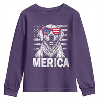 Merica Golden Retriever Youth Sweatshirt Patriotic Dog US Flag 4th Of July - Wonder Print Shop