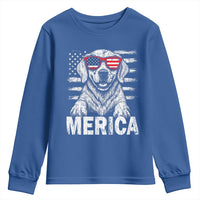 Merica Golden Retriever Youth Sweatshirt Patriotic Dog US Flag 4th Of July - Wonder Print Shop