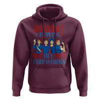 Vintage Feminist Americana Hoodie Democracy Is Dying But Hey Nice Fireworks Funny 4th Of July