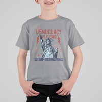 Democracy Is Dying But Hey Nice Fireworks Statue of Liberty T Shirt For Kid Funny 4th Of July Retro - Wonder Print Shop