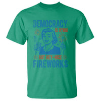 Democracy Is Dying But Hey Nice Fireworks T Shirt Funny Retro 4th of July Political Humor - Wonder Print Shop