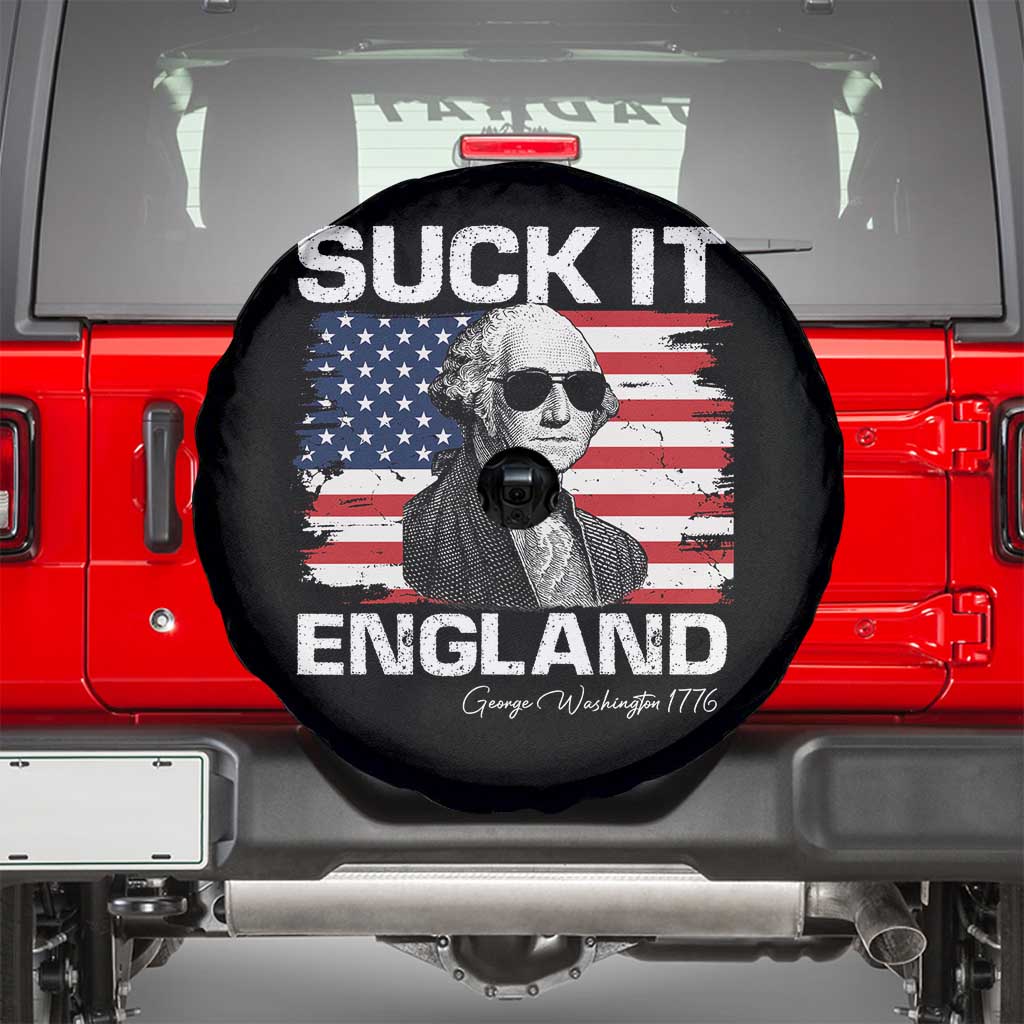 Funny George Washington Spare Tire Cover Suck It England Bold Patriotic 4th of July 1776