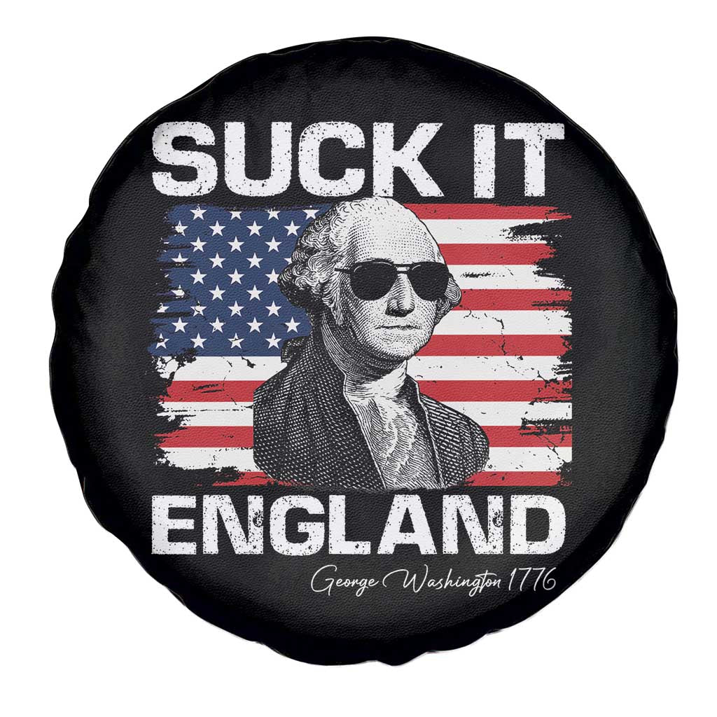 Funny George Washington Spare Tire Cover Suck It England Bold Patriotic 4th of July 1776