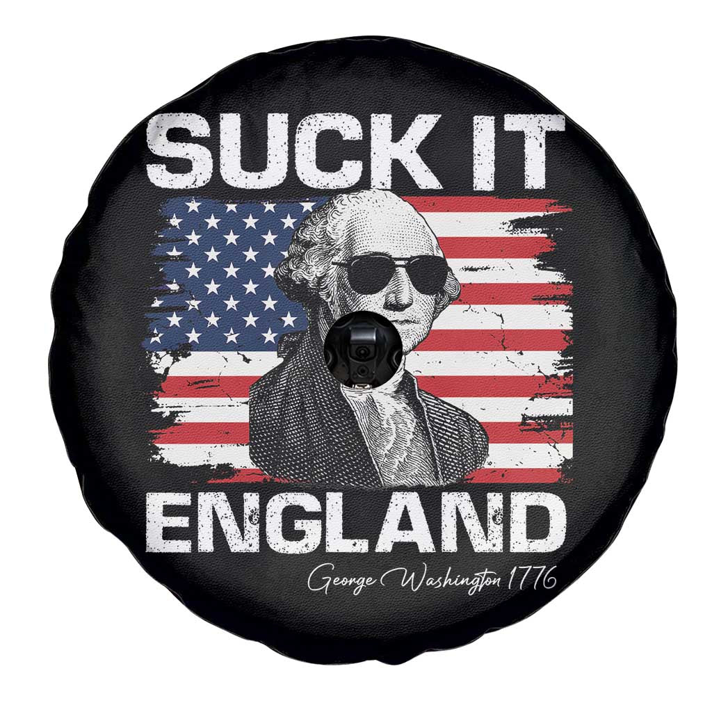 Funny George Washington Spare Tire Cover Suck It England Bold Patriotic 4th of July 1776