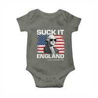Funny George Washington Baby Onesie Suck It England Bold Patriotic 4th of July 1776