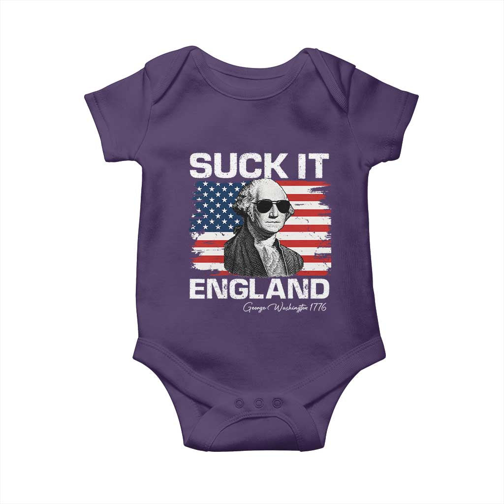 Funny George Washington Baby Onesie Suck It England Bold Patriotic 4th of July 1776