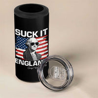 Funny George Washington 4 in 1 Can Cooler Tumbler Suck It England Bold Patriotic 4th of July 1776