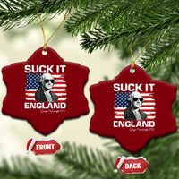 Funny George Washington Ceramic Ornament Suck It England Bold Patriotic 4th of July 1776 - Wonder Print Shop
