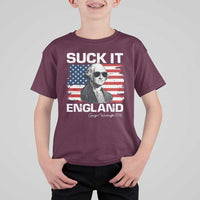 Funny George Washington T Shirt For Kid Suck It England Bold Patriotic 4th of July 1776