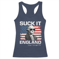 Funny George Washington Racerback Tank Top Suck It England Bold Patriotic 4th of July 1776
