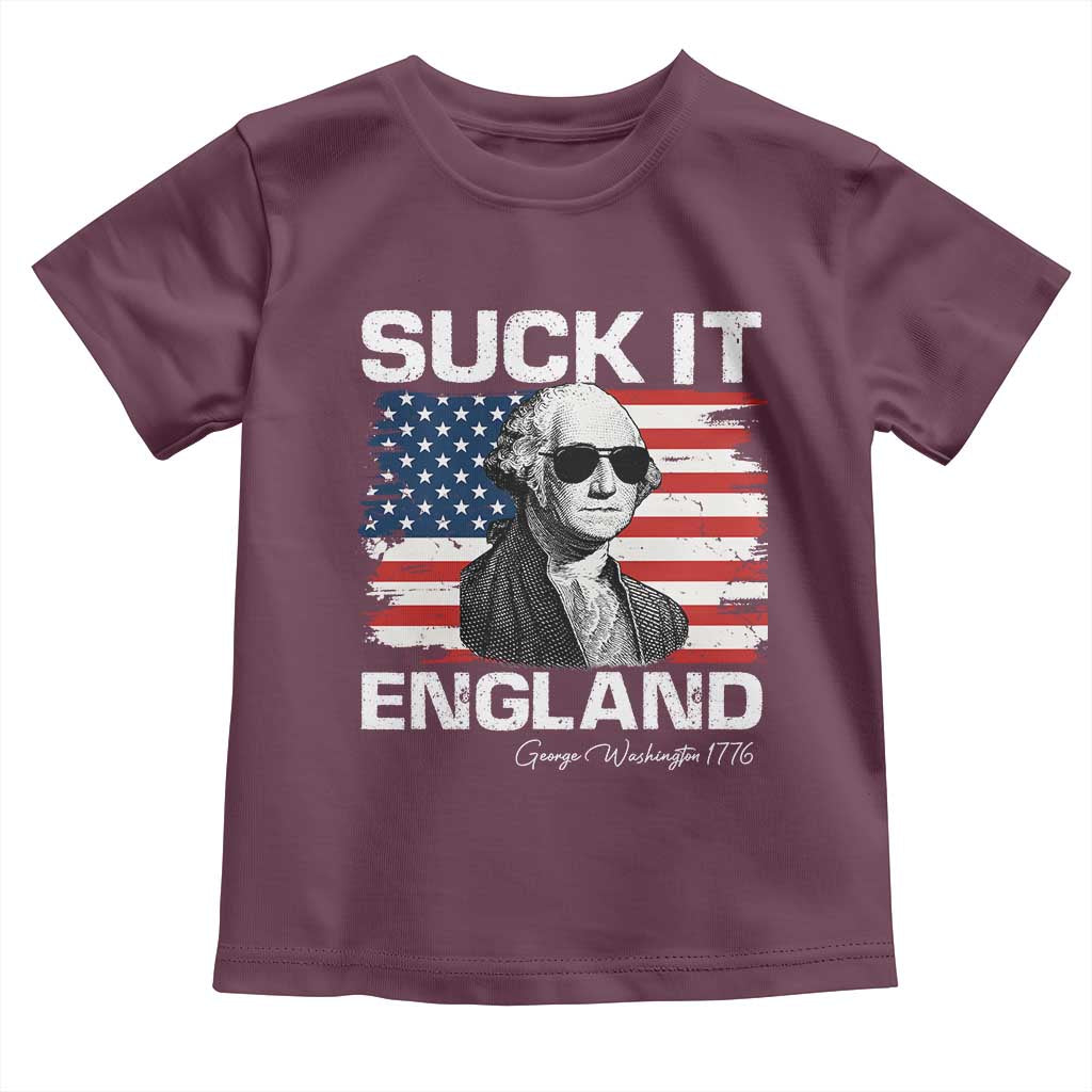 Funny George Washington Toddler T Shirt Suck It England Bold Patriotic 4th of July 1776