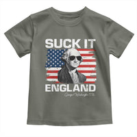 Funny George Washington Toddler T Shirt Suck It England Bold Patriotic 4th of July 1776