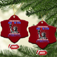 History Began July 4th 1776 Ceramic Ornament Bold Patriotic Statement Statue of Liberty - Wonder Print Shop