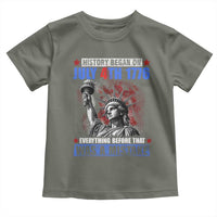 History Began July 4th 1776 Toddler T Shirt Bold Patriotic Statement Statue of Liberty