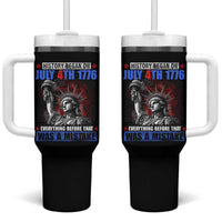 History Began July 4th 1776 Tumbler With Handle Bold Patriotic Statement Statue of Liberty