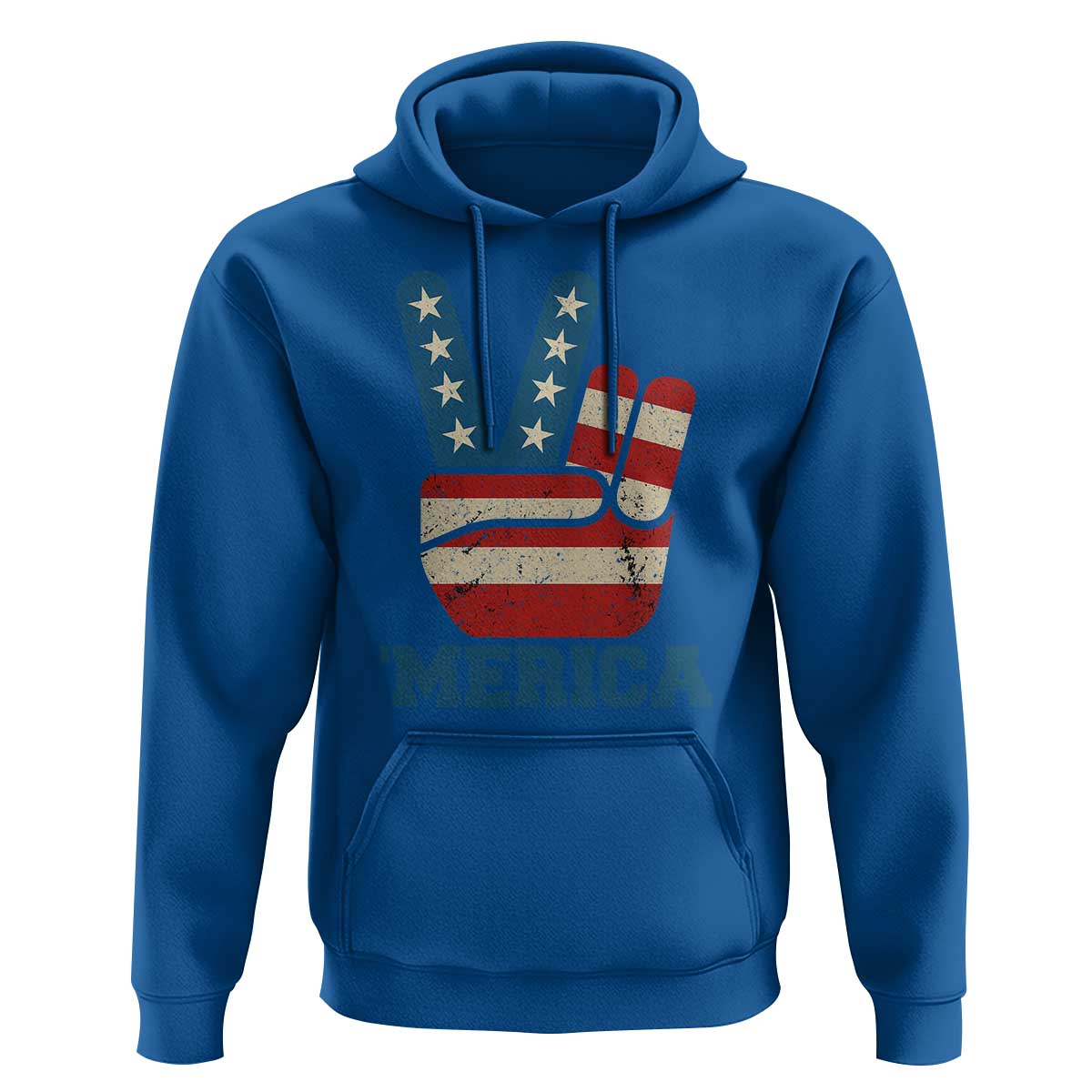 Vintage ‘Merica Peace Sign Hoodie Retro Patriotic 4th of July USA Flag
