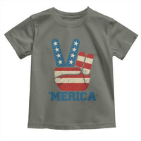 Vintage ‘Merica Peace Sign Toddler T Shirt Retro Patriotic 4th of July USA Flag