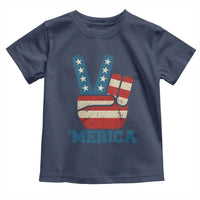 Vintage ‘Merica Peace Sign Toddler T Shirt Retro Patriotic 4th of July USA Flag