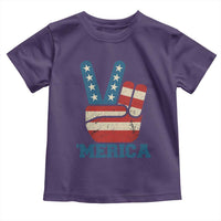 Vintage ‘Merica Peace Sign Toddler T Shirt Retro Patriotic 4th of July USA Flag