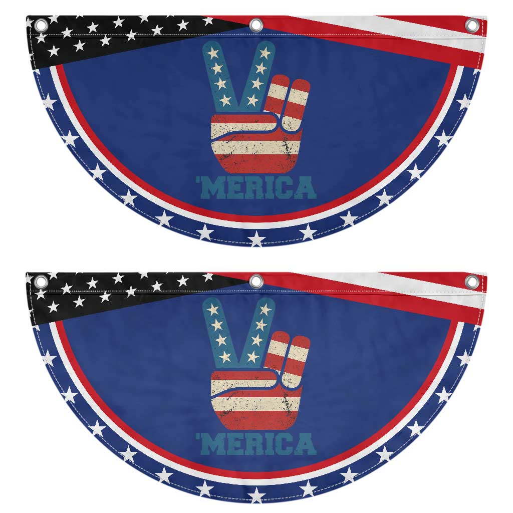 Vintage ‘Merica Peace Sign Patriotic Fan Flag Retro 4th of July USA Flag
