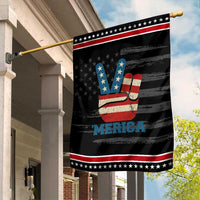 Vintage ‘Merica Peace Sign Garden Flag Retro Patriotic 4th of July USA Flag