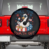 Funny Goose 4th of July Spare Tire Cover Chill the Fourth Out Patriotic Humor with Summer Vibes