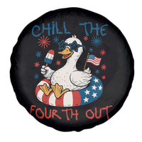 Funny Goose 4th of July Spare Tire Cover Chill the Fourth Out Patriotic Humor with Summer Vibes