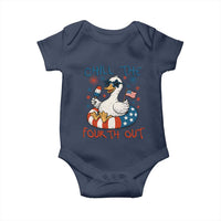 Funny Goose 4th of July Baby Onesie Chill the Fourth Out Patriotic Humor with Summer Vibes
