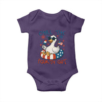 Funny Goose 4th of July Baby Onesie Chill the Fourth Out Patriotic Humor with Summer Vibes