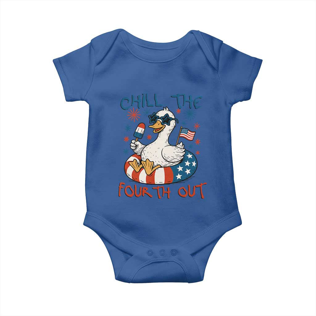 Funny Goose 4th of July Baby Onesie Chill the Fourth Out Patriotic Humor with Summer Vibes