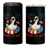 Funny Goose 4th of July 4 in 1 Can Cooler Tumbler Chill the Fourth Out Patriotic Humor with Summer Vibes