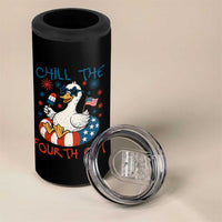 Funny Goose 4th of July 4 in 1 Can Cooler Tumbler Chill the Fourth Out Patriotic Humor with Summer Vibes
