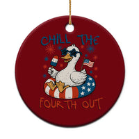 Funny Goose 4th of July Ceramic Ornament Chill the Fourth Out Patriotic Humor with Summer Vibes - Wonder Print Shop