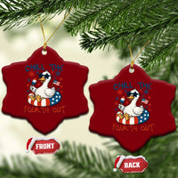 Funny Goose 4th of July Ceramic Ornament Chill the Fourth Out Patriotic Humor with Summer Vibes - Wonder Print Shop