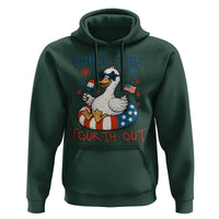 Funny Goose 4th of July Hoodie Chill the Fourth Out Patriotic Humor with Summer Vibes